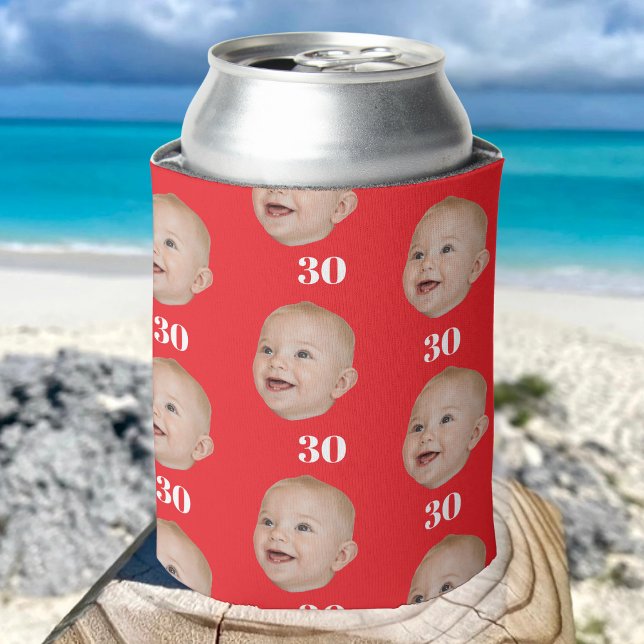 Personalise Face 20th 30th 40th 50th Birthday Crew Can Cooler (Creator Uploaded)