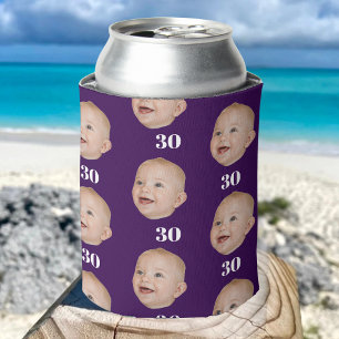 Personalise Face 20th 30th 40th 50th Birthday Crew Can Cooler