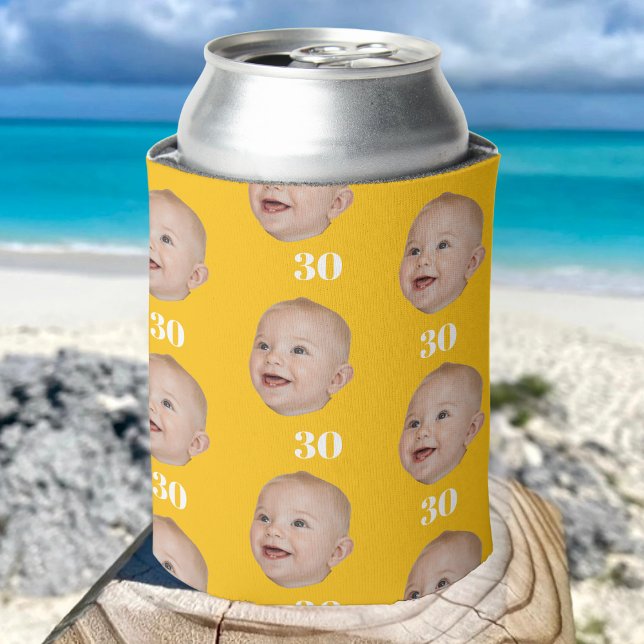 Personalise Face 20th 30th 40th 50th Birthday Crew Can Cooler (Creator Uploaded)