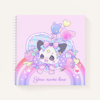 Personalise - fairy kei, kawaii cute bunny, pink notebook