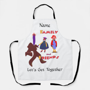 Personalise Family And Friends Logo White  Apron