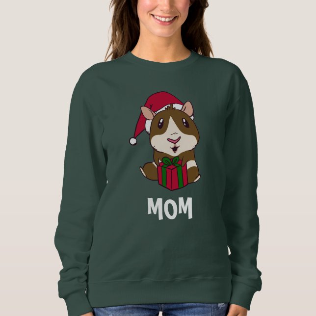 Personalise Family Christmas Guinea Pig Mum Sweatshirt (Front)