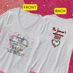 Personalise Family Name Paint Splatter Heart T-Shirt