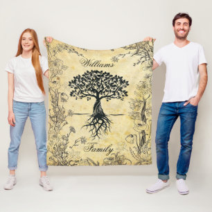 Personalise Family Tree Fleece Blanket