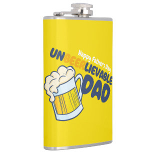 Personalise Father's Day   Unbeerlievable Dad Hip Flask