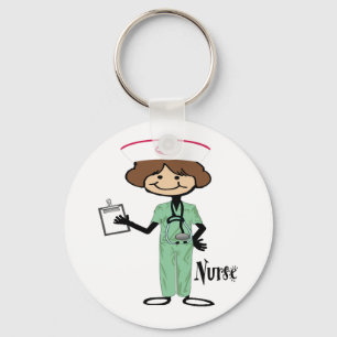 Personalise Female Nurse Key Ring