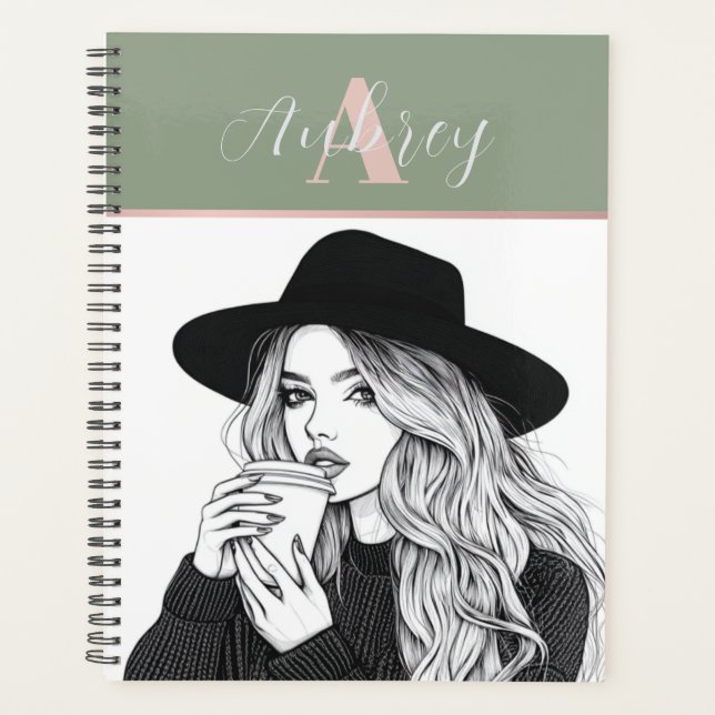 Personalise Feminine Fashionista Journal Planner (Front)