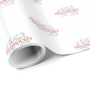 Personalise, Field Hockey Coach Thank You in Words Wrapping Paper