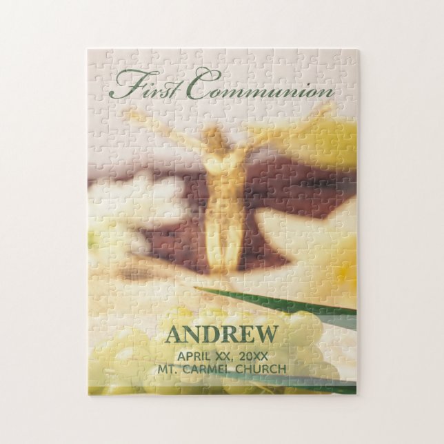 Personalise, First Communion Congratulations Jigsaw Puzzle (Vertical)