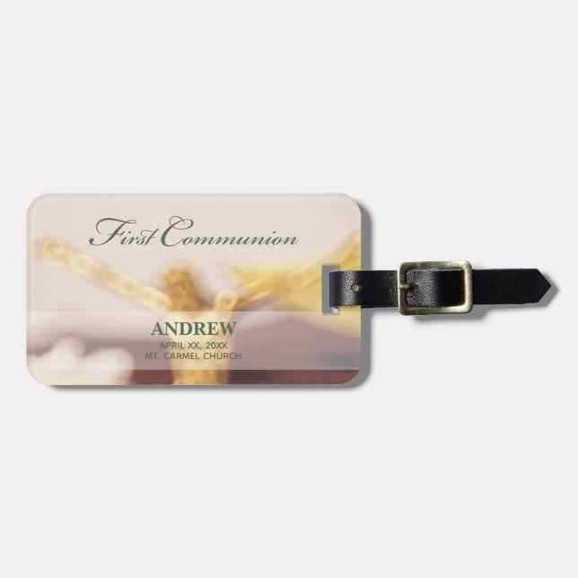 Personalise, First Communion Congratulations Luggage Tag (Front Horizontal)