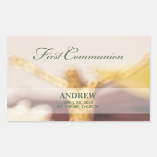 Personalise, First Communion Congratulations Rectangular Sticker