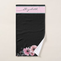 Personalise Floral Lower Border Black Background