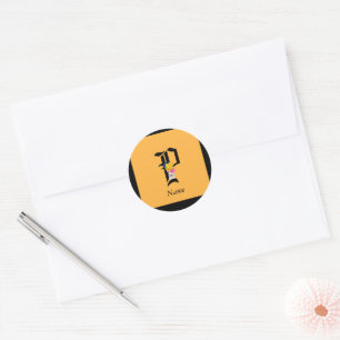 Personalise Floral Monogram P + Name Envelope Seal