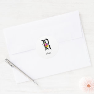 Personalise Floral Monogram R + Name Envelope Seal