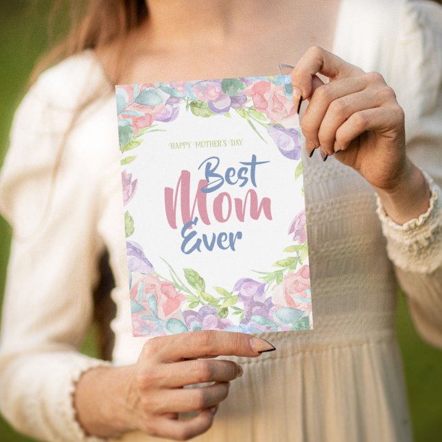 Personalise Floral Watercolor Mother's Day Card (Creator Uploaded)