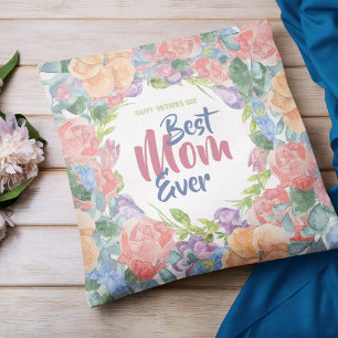 Personalise Floral Watercolor Mother's Day Cushion