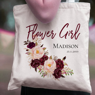 Personalise Flowergirl   Wedding Tote Bag