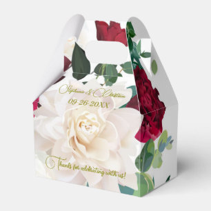 Personalise Flowers Roses Peony Dahlia Wedding     Favour Box
