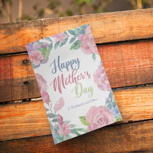 Personalise Flowery Watercolor Mother's Day Card