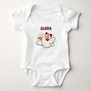 Personalise Flying Red Panda Baby Bodysuit