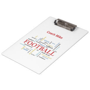 Personalise, Football Coach Thank You in Words Clipboard