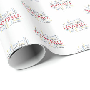 Personalise, Football Coach Thank You in Words Wrapping Paper