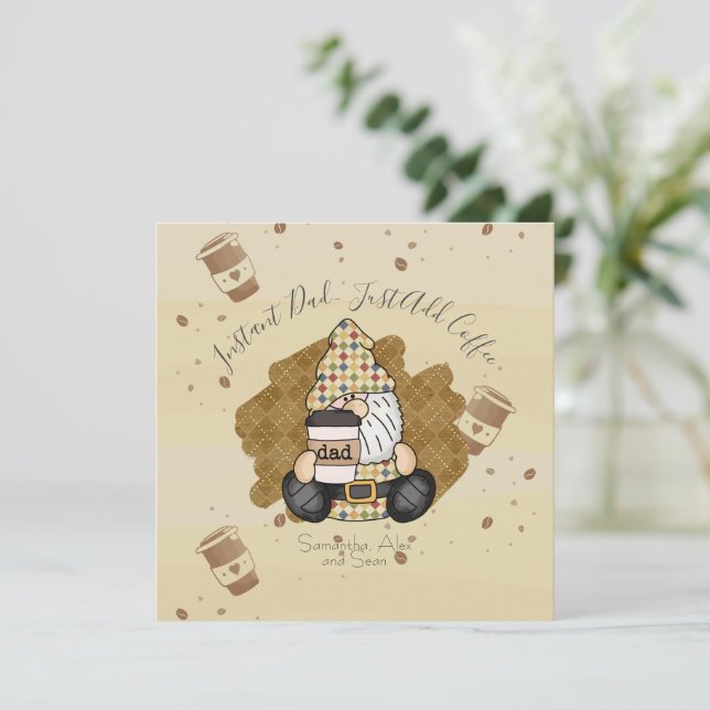 Personalise for Coffee Lover Dad | Vintage Card (Standing Front)