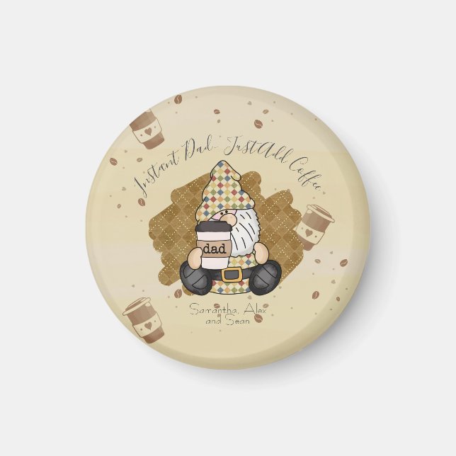 Personalise for Coffee Lover Dad | Vintage Magnet (Front)