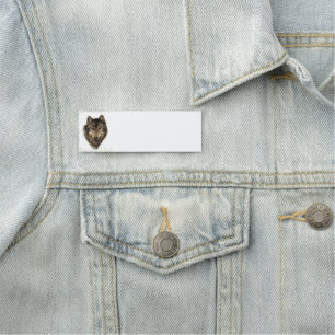 Personalise for Watercolor Wild Grey Wolf Animal Name Tag