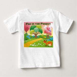 Personalise Fox in the Forest Baby T-Shirt