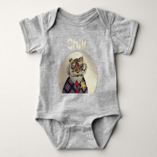 Personalise Fun Chill Tiger  Baby Bodysuit