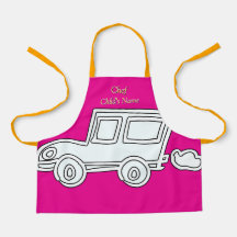 Personalise Funny Car Kids Hot Pink Craft