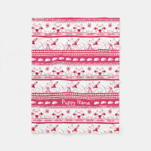 Personalise German Shepherd Guide Dog Tale  Red Fleece Blanket