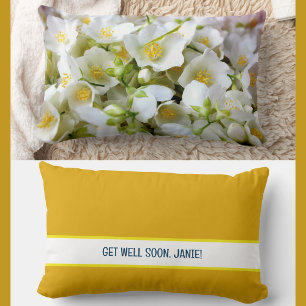 Personalise Get Well Soon Coworker Jasmine Flowers Lumbar Cushion