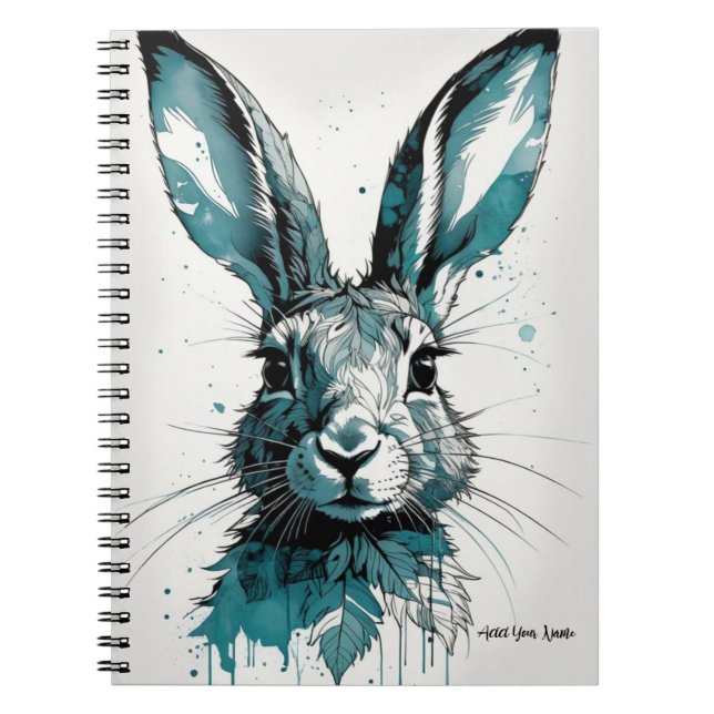 PERSONALISE GIFT - Blue Hare | Notebook  (Front)