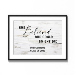Personalise Gift for Female Graduate Wall Art