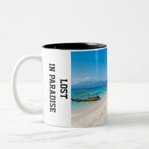 Personalise Gili Trawangan Island Paradise Beach  Two-Tone Coffee Mug