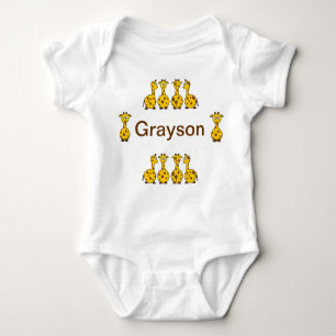 Personalise Giraffe Grayson infant baby Baby Bodysuit
