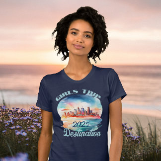 Personalise Girls Trip Year Beach Destination T-Shirt