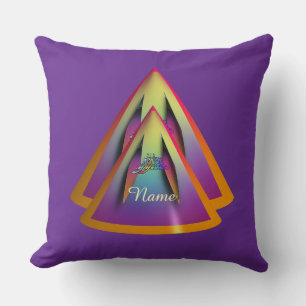 Personalise Glare Logo Double Pyramid Cone Purple  Cushion
