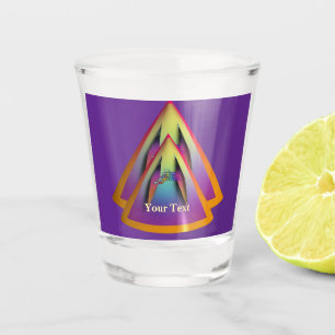 Personalise Glare Logo Double Pyramid Cone Purple Shot Glass