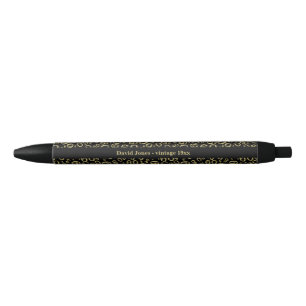 Personalise Gold/Black 60th Birthday Party Favour Black Ink Pen