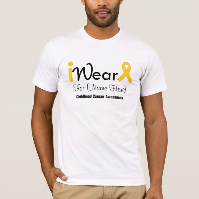 Personalise Gold Ribbon Childhood Cancer T-Shirt (Front)