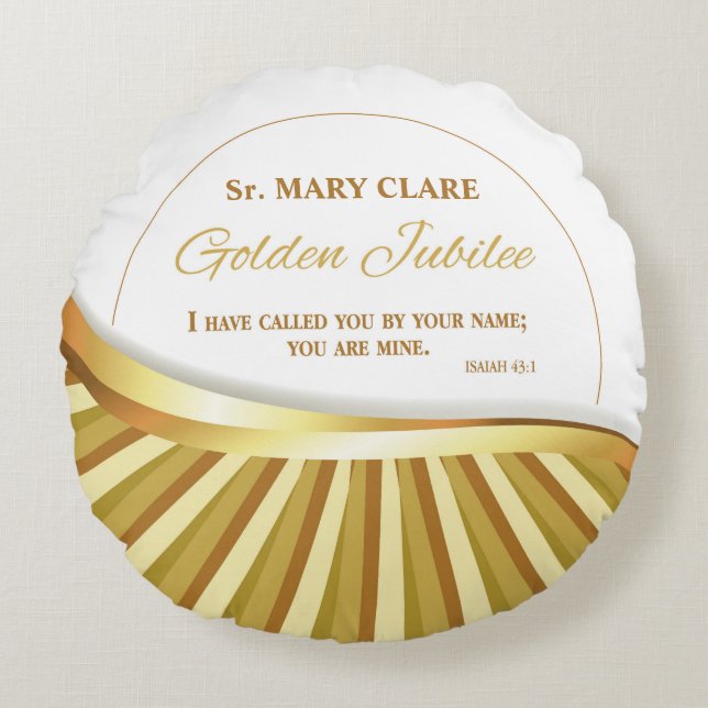 Personalise, Golden Jubilee of Religious Life Round Cushion (Front)