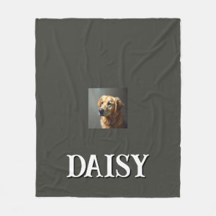 Personalise Golden Retriever Fleece Blanket