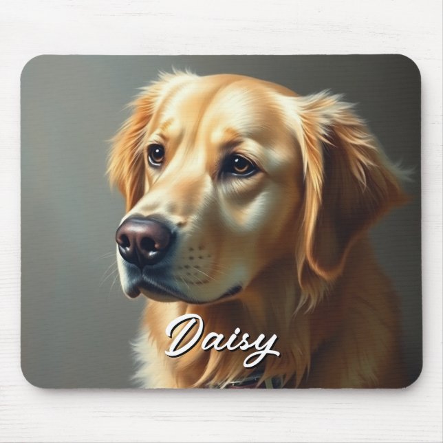 Personalise Golden Retriever Mouse Pad (Front)