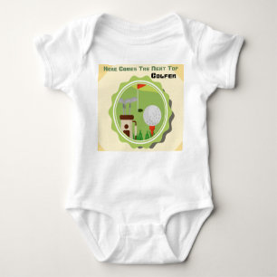 Personalise Golf Theme Aspiring Golfer Baby Bodysuit