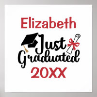 Personalise Graduation Diploma Cap Red and Black