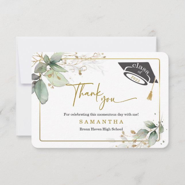 Personalise Graduation Thank you card (Front)