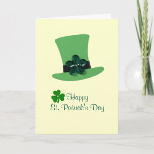 Personalise Green hat for St. Patrick's day Holiday Card